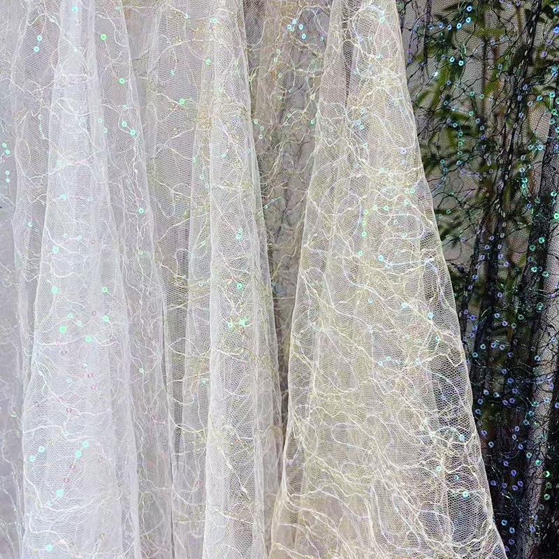 Glitter Tablecloth - 4 Renkli Fransız Tül Abiye Kumaşı