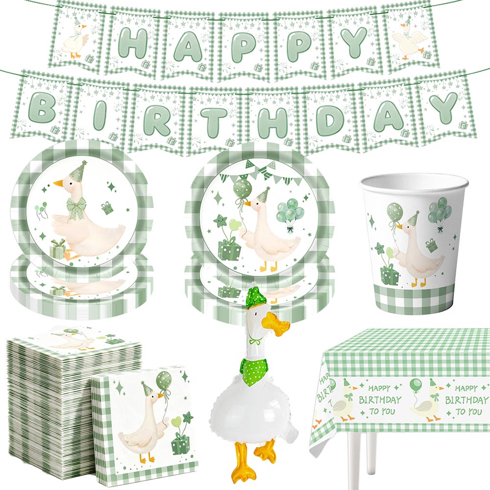 Table Cloth Disposable - Yeşil Aptal Kaz Tek Kullanımlık Sofra