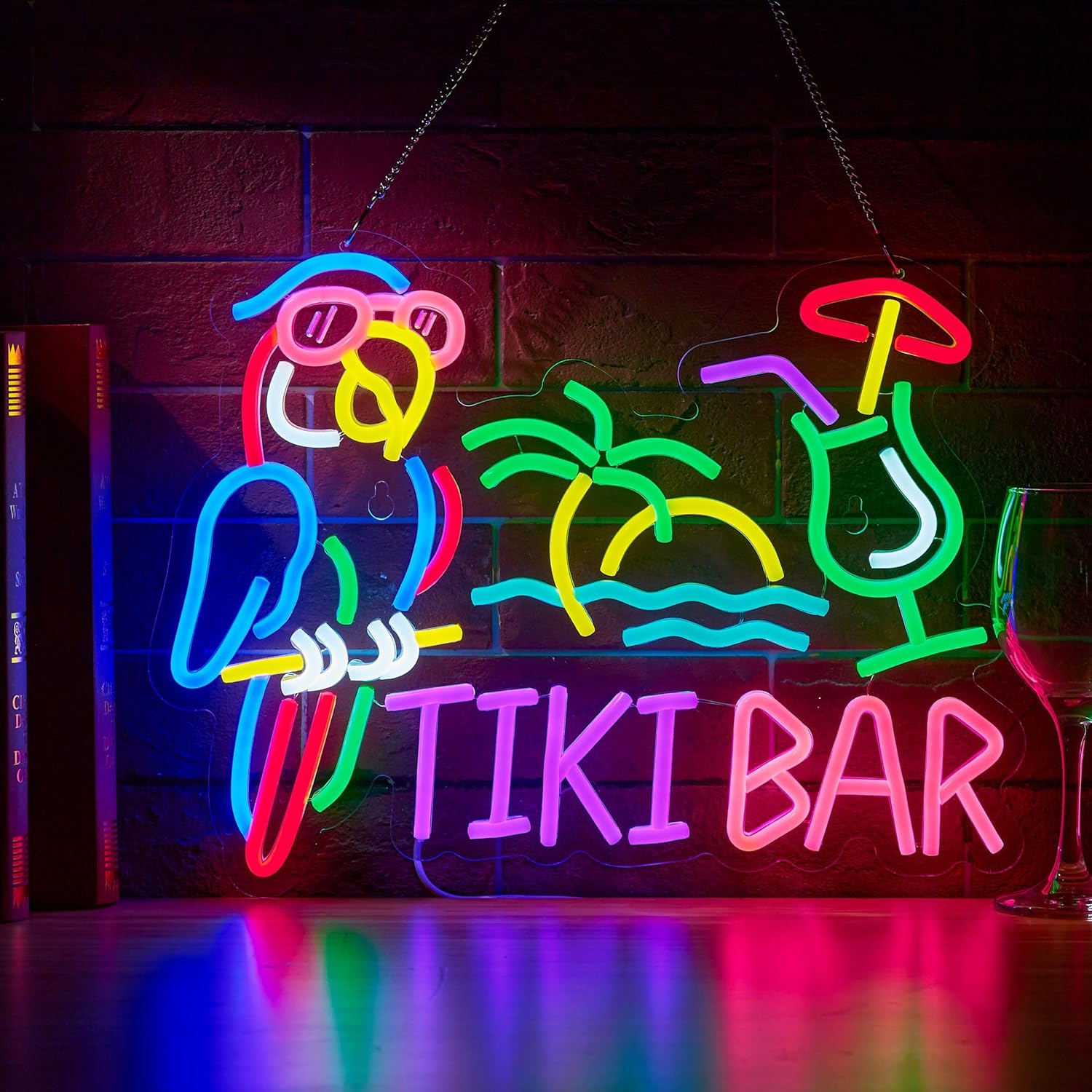 Tiki Bar Papağan Palmiye Ağacı - Neon Sign Party incelemesi ve fiyatı